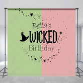 Aperturee - Aperturee Fairytale Green Pink Custom Wicked Birthday Backdrop
